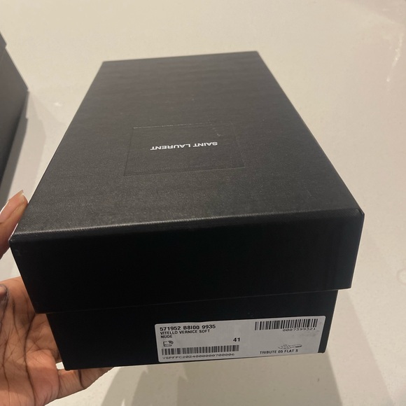 Saint Laurent tribute open toe mules/ sandals in nude pale pink - Picture 2 of 2